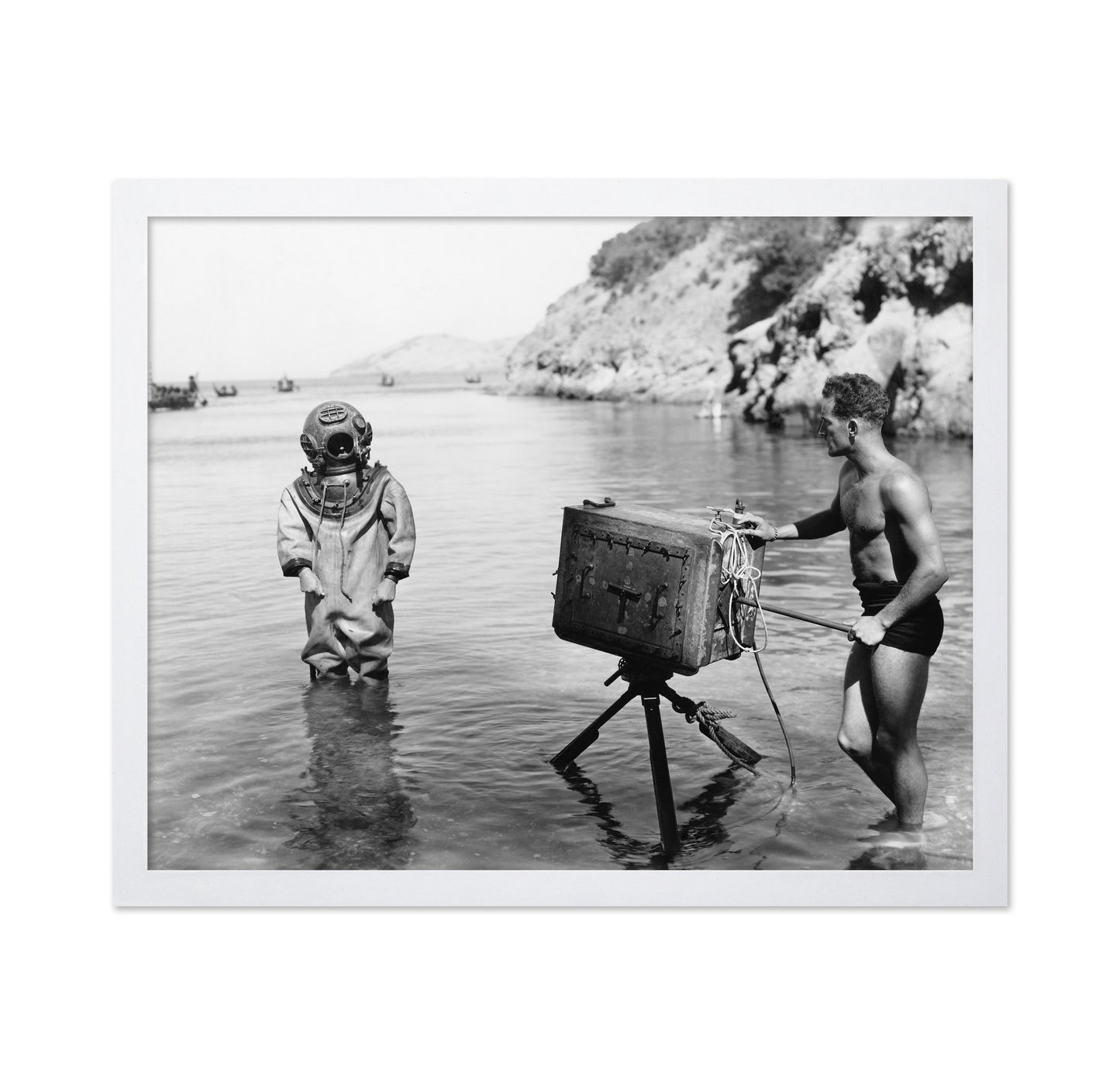 Diver Beach Scene