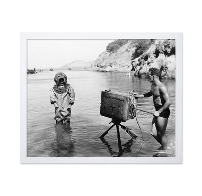 Diver Beach Scene
