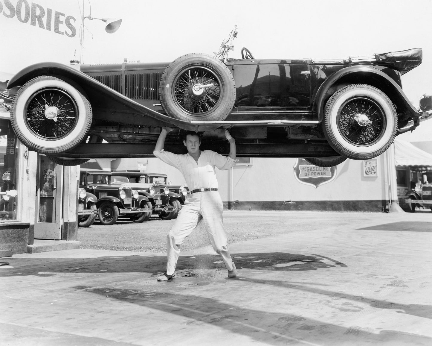 Car Lift Stunt 1930s