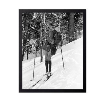 Vintage Skiing Scene