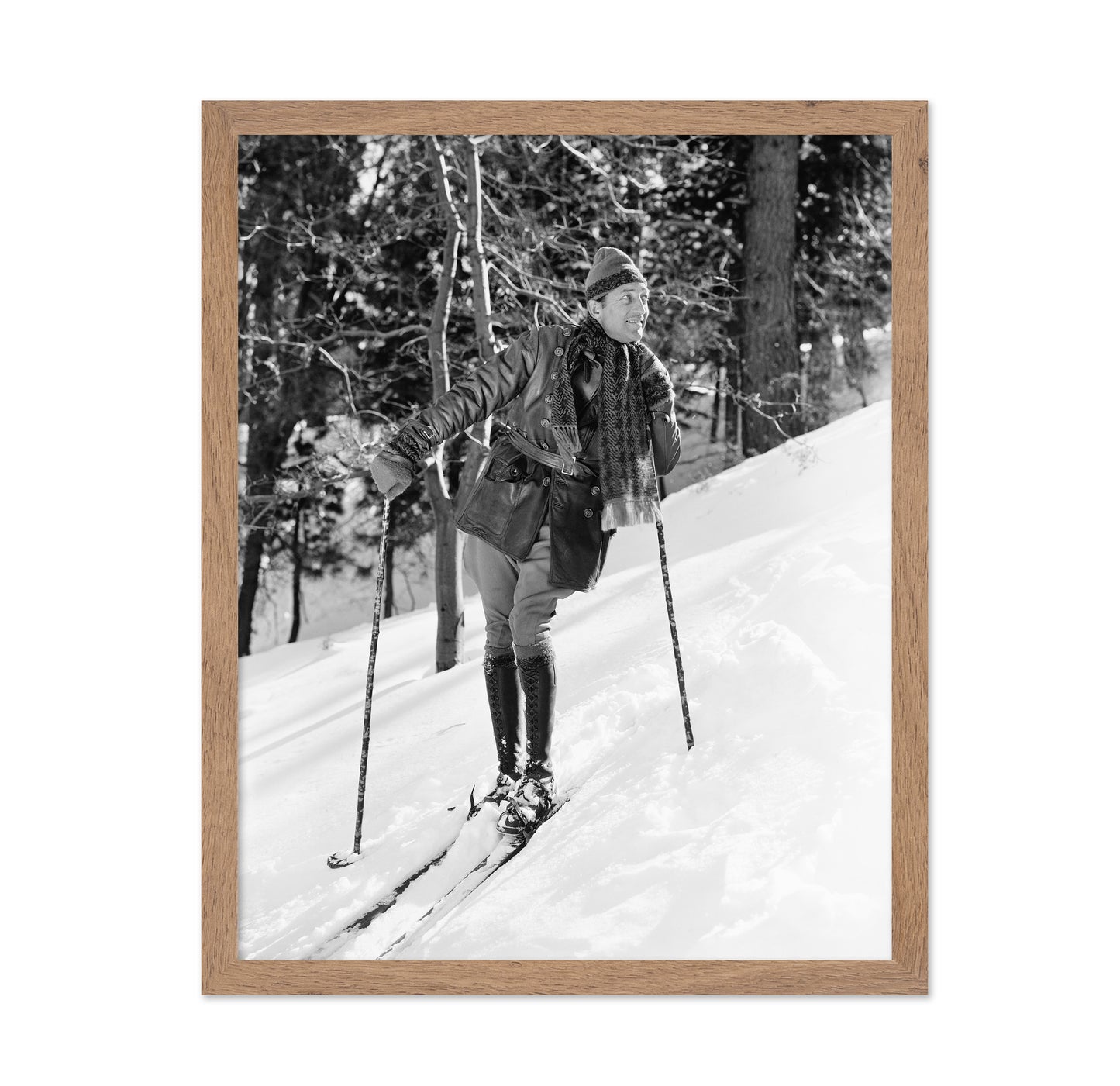 Vintage Skiing Scene
