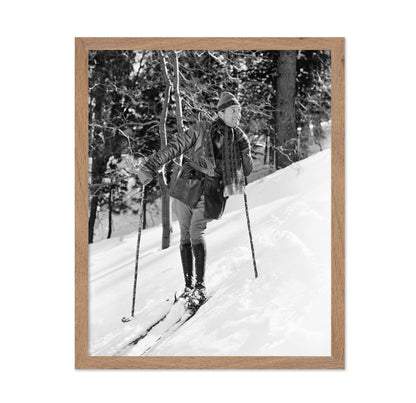 Vintage Skiing Scene