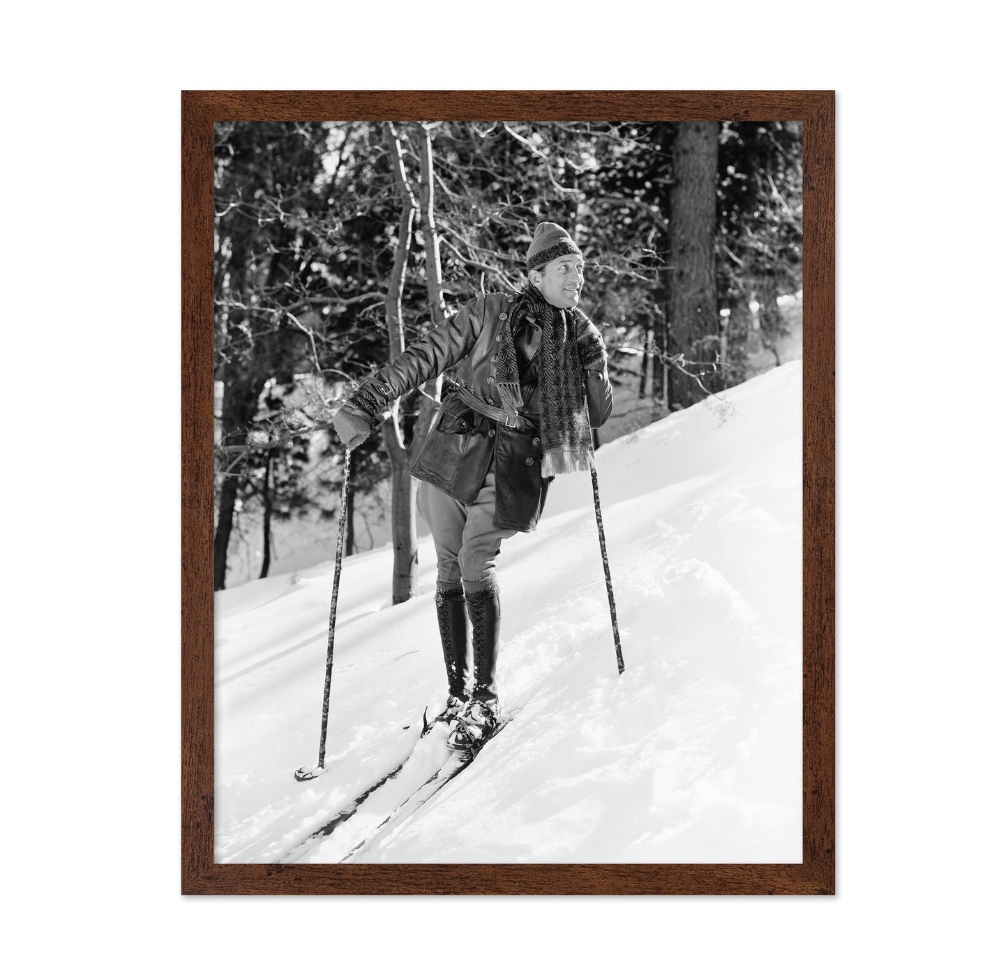 Vintage Skiing Scene