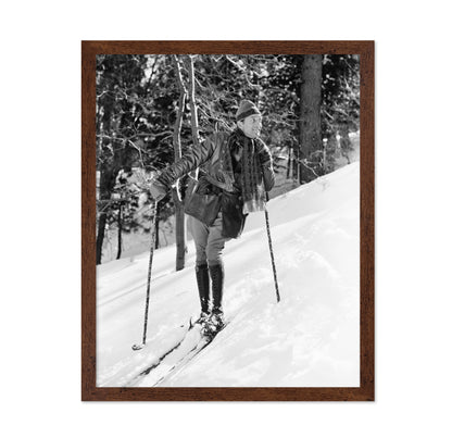 Vintage Skiing Scene