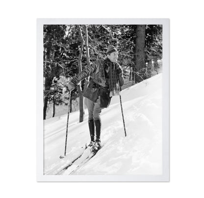 Vintage Skiing Scene