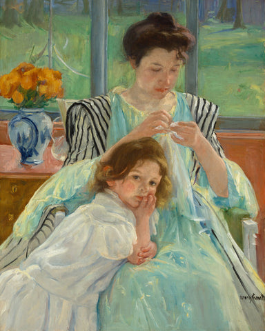 Young Mother Sewing 1900