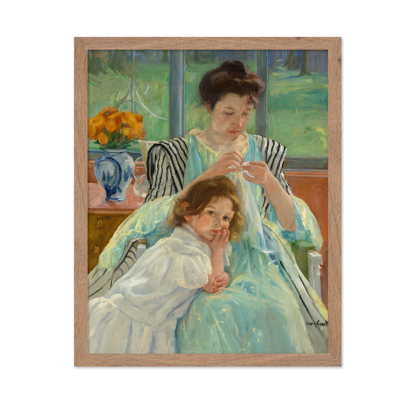 Young Mother Sewing 1900