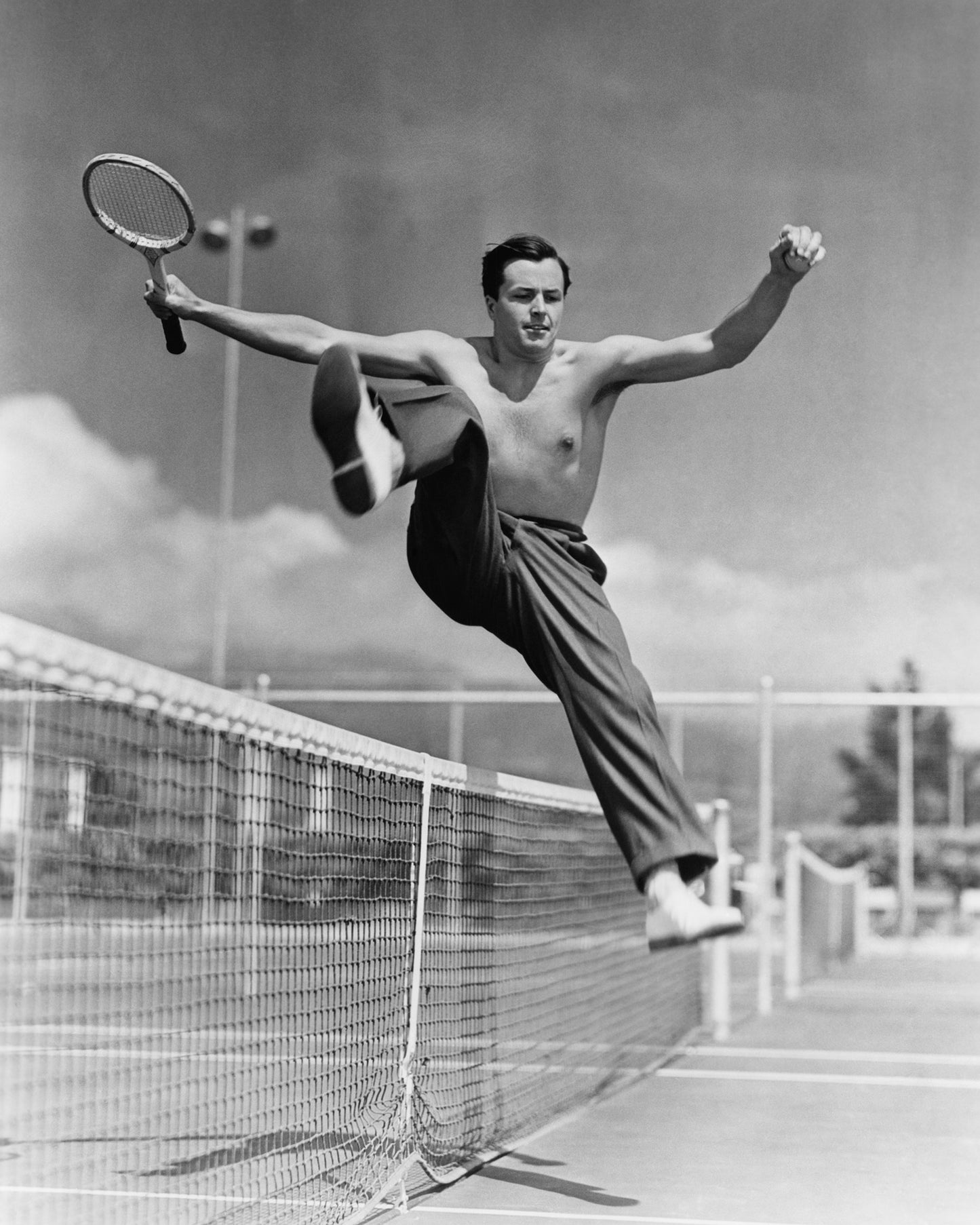 Tennis Player Jumping 1930