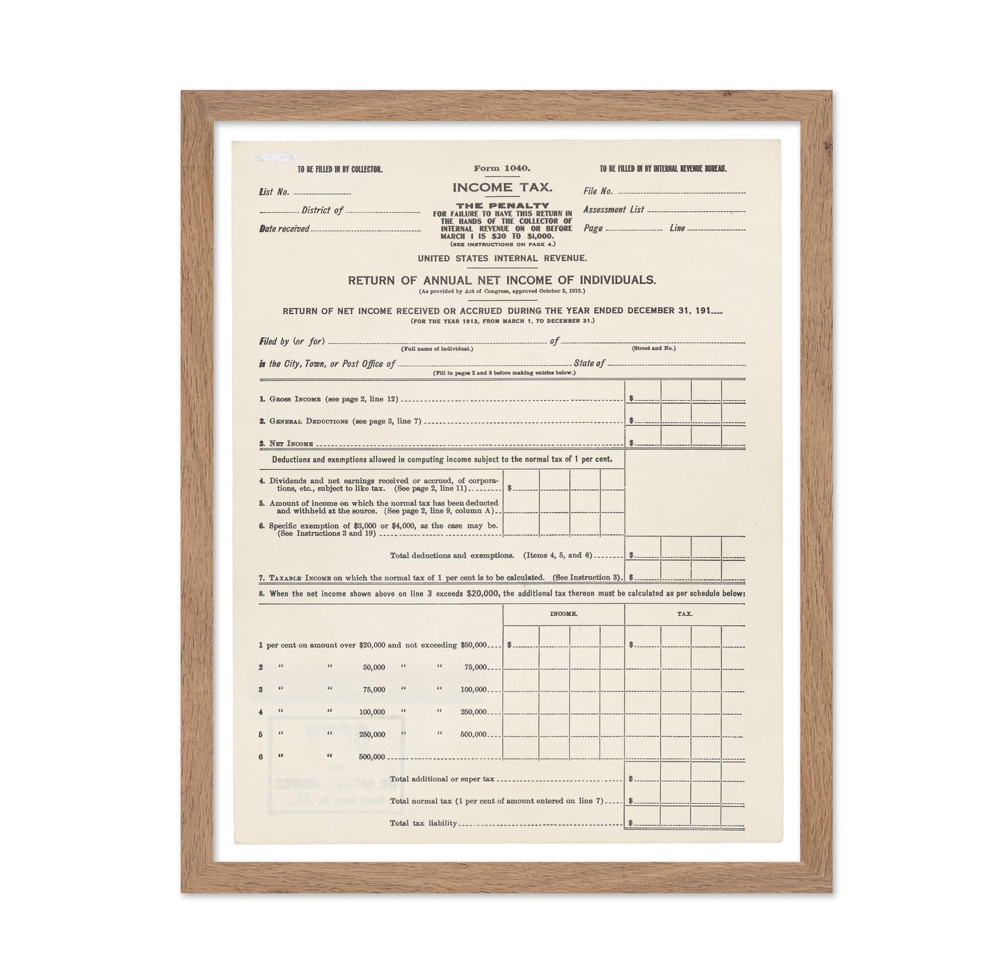 Income Tax Form 1913