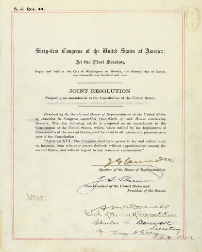 16th Amendment 1913