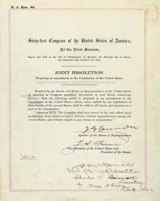 16th Amendment 1913