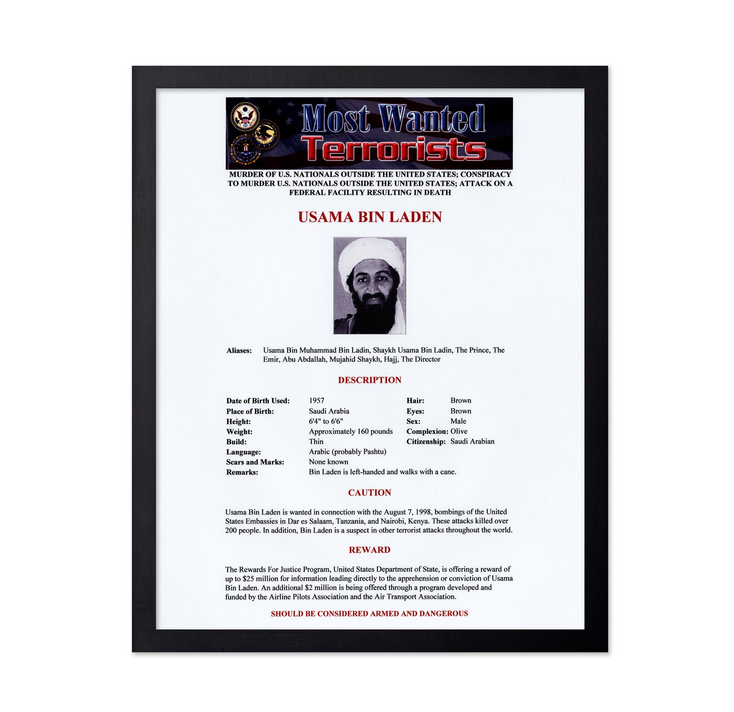 Bin Laden Poster 1999