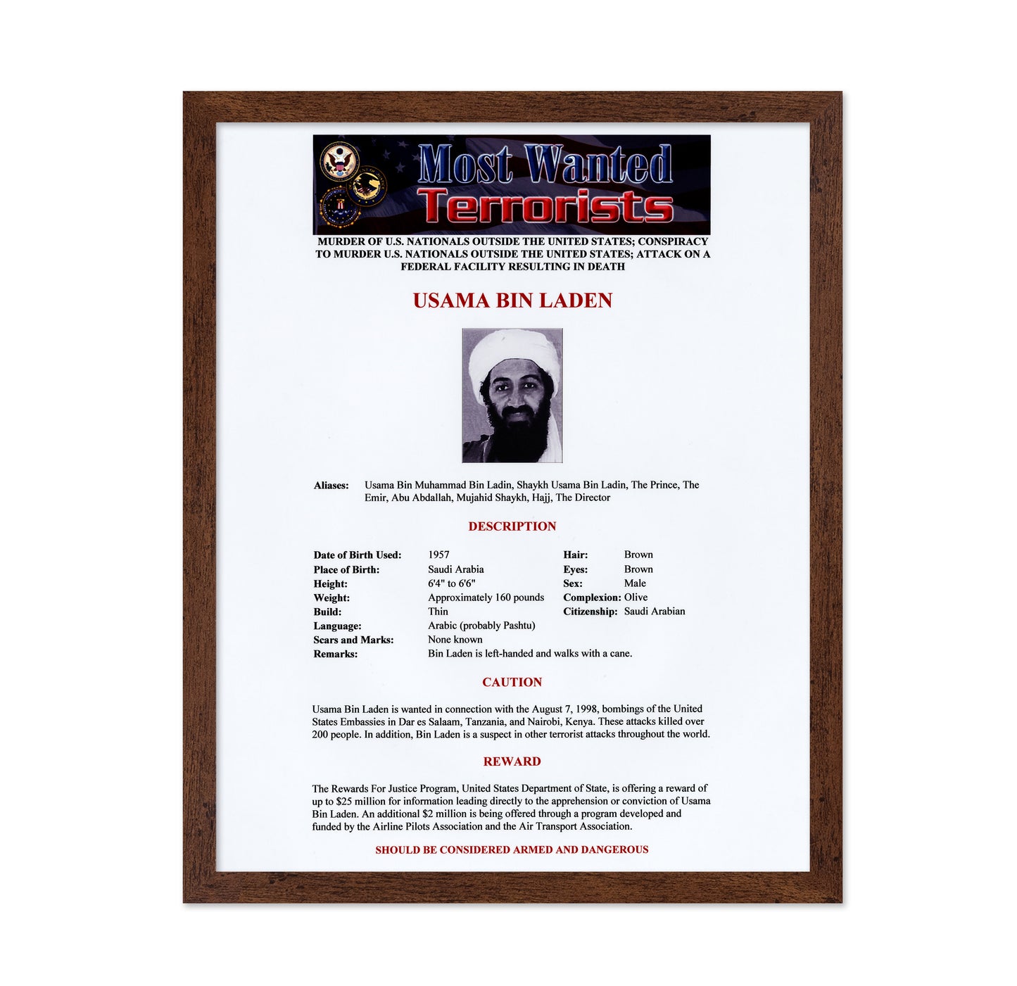 Bin Laden Poster 1999