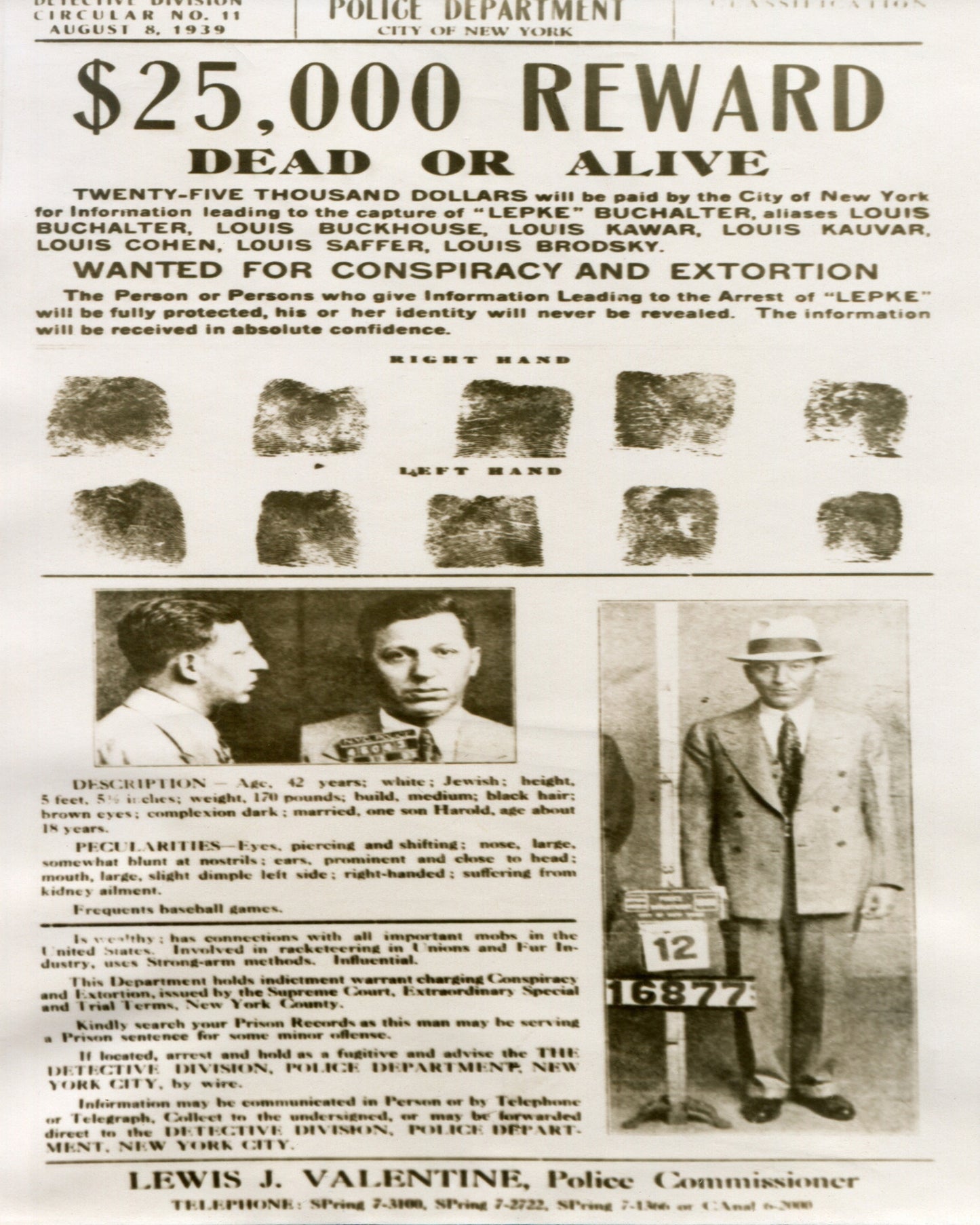 Lepke Wanted Poster 1949