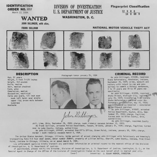 Dillinger Wanted 1934