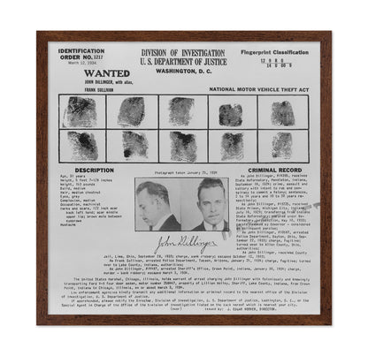Dillinger Wanted 1934