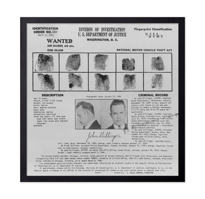 Dillinger Wanted 1934
