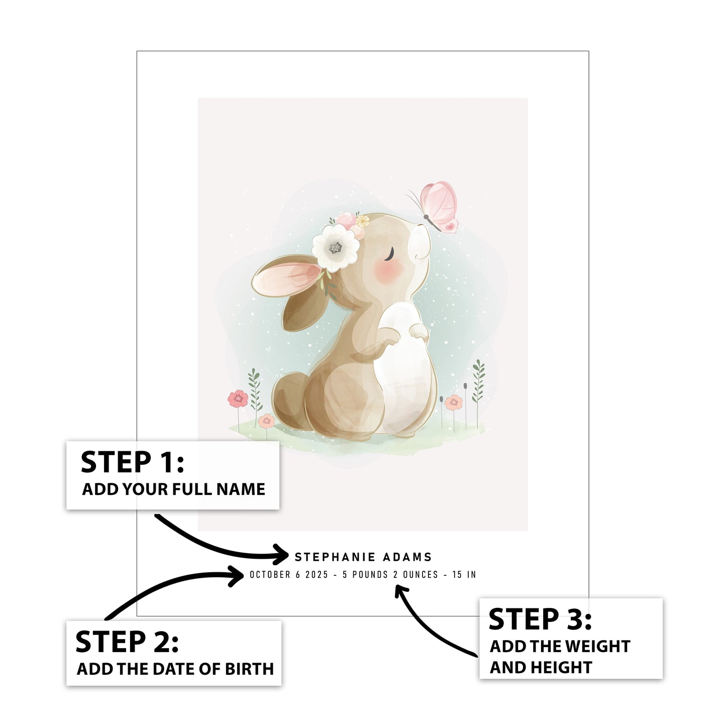 Watercolor Newborn Profile