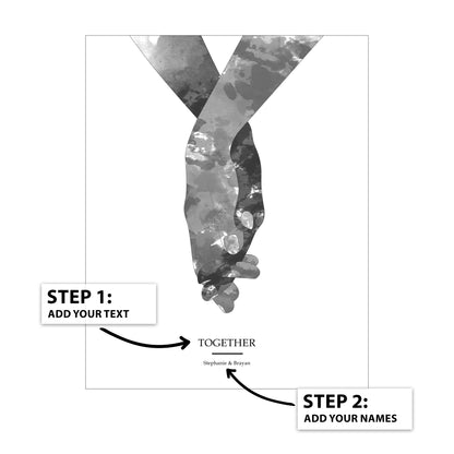 Personalized Watercolor Holding Hands