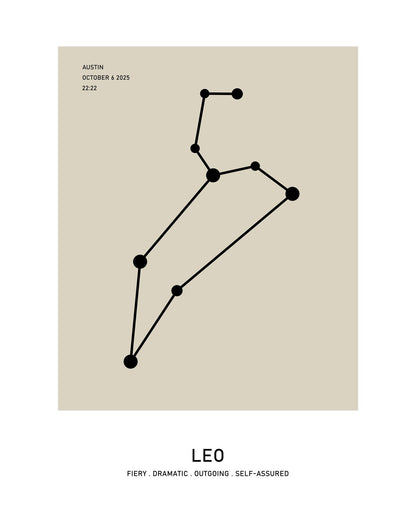 Leo Zodiac Star Map