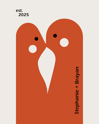 Abstract Couple's Kiss Personal