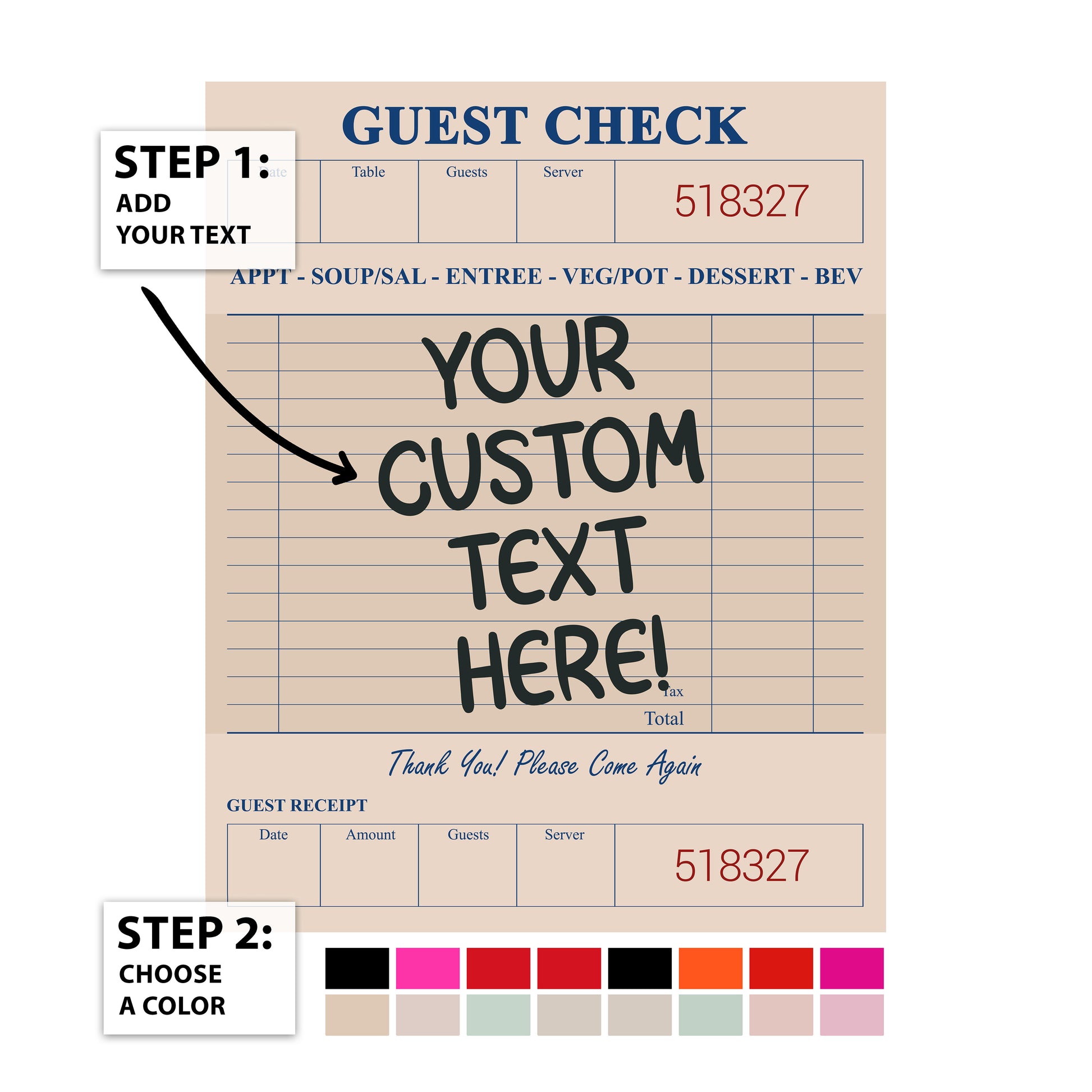Guest Check Personal
